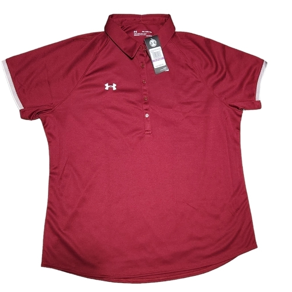Under Armour Women's Rival Polo Shirt Size 2XL Maroon